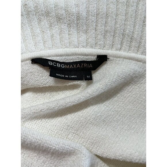 BCBG MAX AZRIA Short Sleeve Summer Spring Knit Cardigan Sweater Top Size M Ivory - Picture 9 of 9